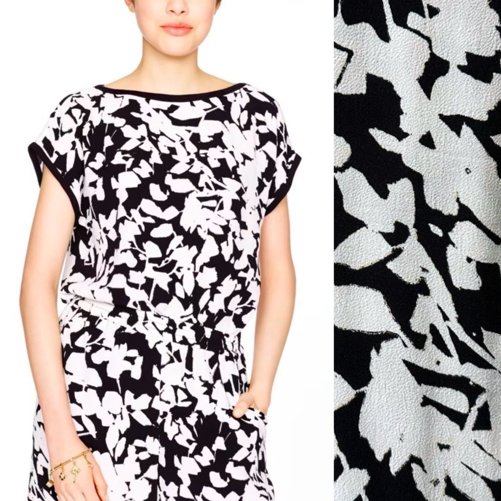 KATE SPADE Abstract Floral Print Top XS S 2 4